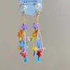 Pendientes de Perlas de Dopamina Coloridos, Exquisitos y Divertidos, Pendientes Largos de Borla Versátiles con un Toque Delicado y Dulce Femenino