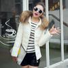 2022 Invierno Estilo Coreano Nuevo Abrigo Acolchado de Algodón para Mujer Abrigo Acolchado de Algodón de Longitud Media Ajustado Abrigo Acolchado de Algodón con Cuello Grande de Piel Abrigo de Mujer