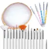 Conjunto de Pincéis para Nail Art Amazon Transfronteiriço, Caneta de Silicone para Desenho de Flores e Linhas de Fototerapia, Caneta Pontilhada, Conjunto Combinado de Canetas de Cristal