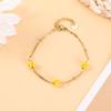 Europa y Estados Unidos transfronterizos flores de color vintage pulsera tejida a mano con cuentas dopamina acero inoxidable bola de cristal para mujer nueva