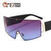 Europa y Estados Unidos montura grande metal una pieza color patas de gafas pc gafas de sol de moda personalidad combinable transfronterizas gafas de sol populares 2025