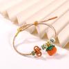 Pulseira de mão tricotada à mão, pequena, com pingente de caqui, pingente, acessórios DIY, acabada, cordão de mão para bebê e adulto, acessórios