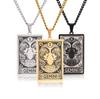 Collar de las Doce Constelaciones Europeo y Americano Transfronterizo Logo Colgante Militar Retro Hombre Tarot Acero Inoxidable Tarot