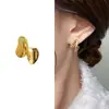 Pendientes de Metal Retorcido Irregular Minimalistas de Lujo Ligero con Pasador de Plata 925, Diseño de Nicho, Pendientes de Moda y Elegantes