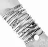 Pulsera de cadena simple retro transfronteriza de Europa y Estados Unidos, moda para mezclar y combinar, pulsera abierta, joyería, combinación de viento apilada, venta al por mayor