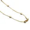 Cadena de Serpiente Simple de Acero de Titanio de 9 mm para Mujer Cadena de Serpiente con Cuentas de Transferencia Ins Cadena de Clavícula de Frijol Dorado Retro Joyería de Alta Calidad