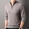 Hengyuanxiang Cashmere Cardigan Masculino 2024 Outono e Inverno Nova Moda All-match Zipper Meia Gola Alta Suéter para Homens