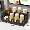 Loja de Café e Chá com Leite Suprimentos Balcão de Bar Porta-Armazenamento de Canudos Suporte para Copos de Papel Descartáveis Dispensador de Copos de Papel Toalha Uso Comercial