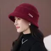 Nuevo sombrero de lana retro de tweed estilo francés para mujer, moderno sombrero de pescador de lana para otoño e invierno, sombrero tipo cubo elegante y que adelgaza el rostro