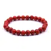 Pulseira Cruzada Europeia e Americana de Pedras Naturais Misturadas 8mm para Homens, Pulseira Elástica de Turquesa Branca, Mais Vendida no Comércio Exterior