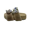 Pantuflas de Felpa con Lazo de Dibujos Animados para Mujer Otoño Invierno Suela Gruesa Suela Suave Zapatos Peludos para Exteriores Interiores Correa Única Punta Abierta Pantuflas de Algodón