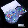 Lentejuelas hexagonales iridiscentes láser de 2.5 mm para manualidades DIY, Polvo de glitter para resina de 80 ml