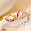 Yiwu Pequeños Artículos Pendientes de Cobre Incrustados con Circonita Moda Femenina Pendientes de Aro Clásicos con Circonita Pendientes Versátiles Personalizados