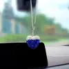 Colgante creativo de corazón de diamante con degradado para coche, estilo ins, corazón 3D con incrustaciones de diamantes, decoración para espejo retrovisor