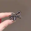 Pinza para el pelo con lazo para flequillo, dulce y elegante con hermosas pedrerías, pinza lateral con diseño hueco