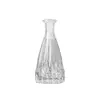 Vaso pequeno de vidro transparente com relevo vintage, mini vaso de pequeno calibre estilo europeu, garrafa decorativa hidropônica, enfeites de flores secas