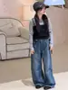 Jeans de Nuevo Estilo Otoñal para Niñas Mayores, Pantalones Vaqueros Casuales para Niños, Tendencia de Moda Elegante y Versátil
