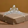 Joias de Casamento Europeias e Americanas Conjunto de Colar e Brincos Coroa Joias de Noiva Decoração para Festa de Formatura Conjunto de Três Peças