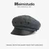 Nuevo Sombrero Octogonal de Lentejuelas Otoño/Invierno 2026 Estilo Británico para Mujer con Visera de Cuero Gorra de Periodista Sombrero de Lana Retro de Pintor Hace que la Cara Parezca Más Pequeña