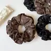 Novo scrunchie plissado fofo floral estilo coreano com um toque vintage, tiara, acessório de cabelo, novo elástico de cabelo para o início do outono para mulheres