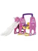 Escorregador, balanço, trepa-trepa infantil combinado para exterior, equipamento de plástico multifuncional para brincar, brinquedo de bebê para casa