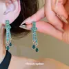 Brincos Pingente Gota d'Água Cravejados com Diamantes Brilhantes Agulha de Prata, Brincos Requintados Estilo Corte, Brincos Elegantes Resistentes para Vestido de Noite para Mulheres
