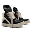 Tenis Personalizados de Caña Alta Triángulo Invertido Blanco y Negro Personalizados de Suela Gruesa de Marca Trendy para Hombre Talla Grande que Aumentan la Altura con Suelas Gruesas