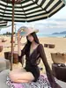 Traje de Baño de Tres Piezas Estilo Nuevo 2026 para Mujer, Oculta el Vientre y Adelgaza, Adecuado para Vacaciones en la Playa y Aguas Termales [Disponible para Dropshipping]