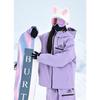 Chaqueta de esquí acolchada y engrosada a prueba de viento e impermeable de estilo invernal con estampado de letras, chaqueta de nieve cálida con capucha unisex