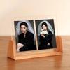 Soporte de Exhibición de Marco de Fotos de Madera Maciza para Lavar Fotos e Imprimir para Hacer un Marco de Álbum de Fotos con un Toque de Alta Gama, Marco Vacío de Acrílico Hippocampus de 6 pulgadas
