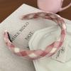 Diadema rosa con calavera alta para niña 2024, nueva horquilla de borde ancho, diadema para lavar el cabello, tocado bonito de celebridad de Internet