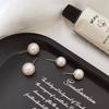 Libro Rojo Pequeño Mismo Estilo Pendientes de Perla Grandes Plata S925 Pendientes Básicos Minimalistas Pendientes de Perla Blanca Versátiles Plata