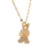 Tiktok mismo estilo nacional Festival de Medio Otoño conejo acero de titanio cadena clavícula collar para todo fósforo que no se desvanece joyería collar femenino al por mayor