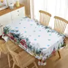 Exclusiva transfronteriza, popular serie de manteles navideños con estampados de alta definición que presentan a Santa Claus, muñecos de nieve y diseños florales, perfectos para la decoración de la mesa festiva