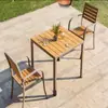 Mesa y silla juego de tres o cinco piezas madera plástica protección solar impermeable anticorrosión para patio combinación ocio exterior al aire libre balcón jardín terraza