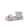 Sandalias para niñas, de verano, suela blanda, antideslizantes, estilo coreano, sandalias romanas, zapatos de princesa de moda, para niños de talla mediana y grande, uso casual