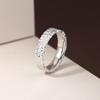 Anillo de Hielo Triturado Nuevo 2024 para Mujer Lujo Ligero Diseño de Nicho Anillo de Hielo Triturado Comercio Exterior Transfronterizo Venta al por Mayor