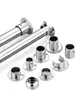 Base de Brida de Tubo de Acero Inoxidable Soporte para Barra de Ropa de Armario Barra de Cortina de Ducha Barra de Secado de Ropa Base Fija Accesorios de Ferretería para Tubo Redondo