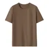 Camiseta de Manga Corta de Algodón Puro de 180g Transfronteriza para Mujer, Top Unisex de Color Sólido de Corteholgado con Cuello Redondo, Camiseta con Logo Personalizado