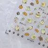 Adesivos Populares Fofos para Unhas com Relevo Estéreo Adesivos Infantis para Unhas Porta-Caneta Cachorro Pudim Decoração para Câmera de Celular