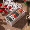 6 rolos de papel de Natal criativo, conjunto de fitas para diário, material de renda de desenho animado DIY, fita adesiva decorativa para diário