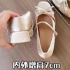 Zapatos Mary Jane de Mujer con Lazo y Tacón Alto 2025 Nuevo Estilo Francés Tacón Grueso Zapatos de Ballet Estilo Francés Zapatos para Aumentar la Altura