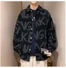 Camisa de Pana de Manga Larga Holgada Talla Grande para Hombre Tendencia Estilo Universitario Casual Coreano Chaqueta para Hombre Tendencia