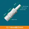 Adaptador Plástico para Mudança de Tamanho de Mangueira, Conector Reto de Duas Vias para Tubos de Água, Conector Reto com Barbante 6/8/10/12mm