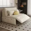 Sofá Cama Eléctrico Sala de Estar Apartamento Pequeño Control Remoto Inteligente Plegable Retráctil Multifuncional Doble Propósito Estilo Crema Sofá