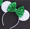 Novo adereço de cabeça para festival irlandês Faixa de cabeça de cor sólida de São Patrício Faixa de cabeça clássica com nó de laço do Mickey