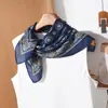 Pañuelo Cuadrado de Doble Cara Bicolor con Patrón de Espiga 65 para Mujer, Estilo Retro Francés Sencillo, Accesorio Elegante, Pequeño Pañuelo de Cuello de Moda