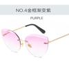 Gafas de sol de vacaciones con protección UV europeas y americanas, moda para conducir sin montura, gafas de sol para fotografía callejera, gafas de sol degradadas personalizadas