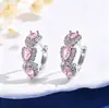Brincos Pingente de Strass em Formato de Coração para Mulheres, Brincos de Tarraxa Minimalistas e Únicos com Temperamento Requintado e Sofisticado, Atacado