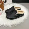 Zapatos Birkenstock de Estilo Nuevo, Tipo Mocasín, Forrados de Borrego, con Hebilla Cálida, Versátiles, Retro Otoño e Invierno 2025, Color Negro